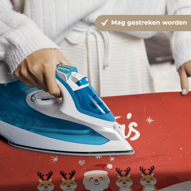 Illustratie - Kerstman - Rendieren - Rood Wandkleed katoen klein -sfeer9