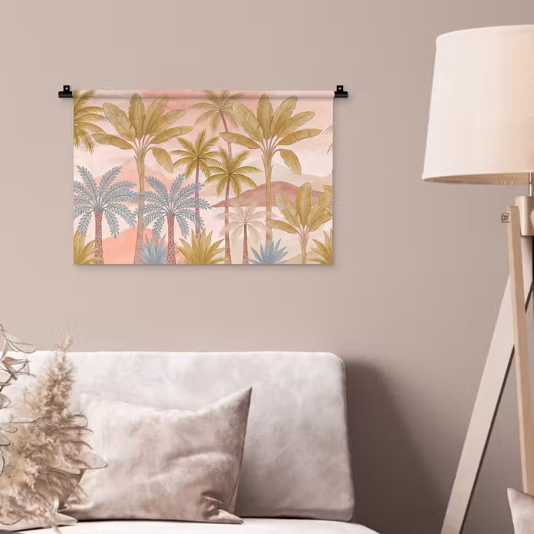 Illustratie - Palmbomen - Kleurrijk Wandkleed katoen klein -sfeer4