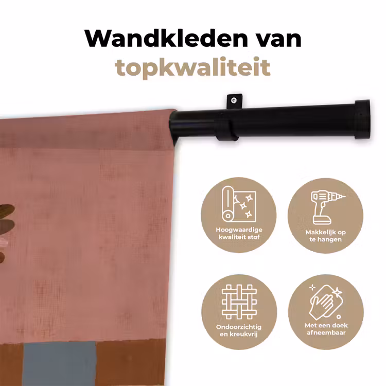 Illustratie - Vogel - Vlakken - Kleurrijk Wandkleed katoen klein -sfeer2