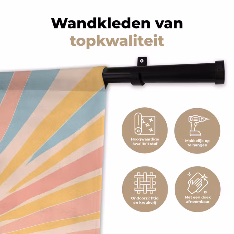 Illustratie - Zon - Pastelkleuren Wandkleed katoen klein -sfeer2