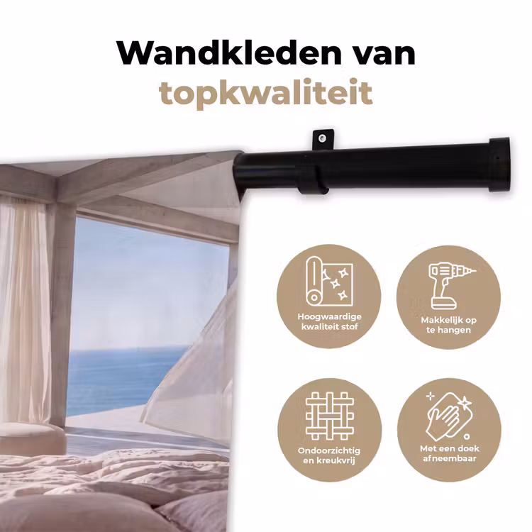 Interieur - Zeezicht - Modern - Rust - Beige Wandkleed katoen klein -sfeer2