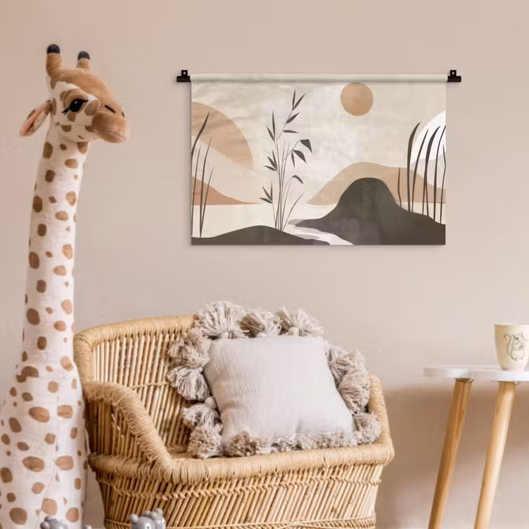 Japandi - Landschap - Beige Wandkleed katoen klein -wsfeer5_kind