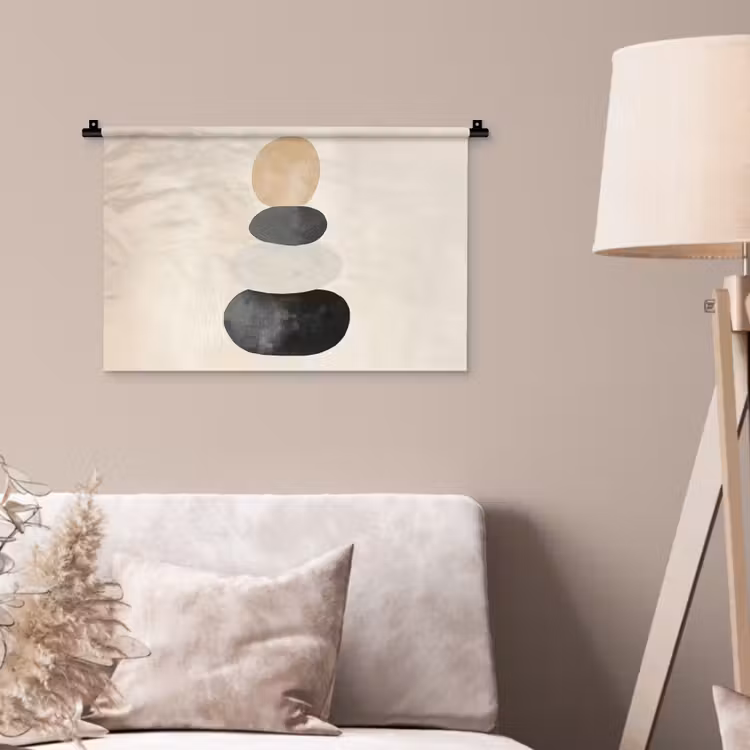 Japandi - Wabi sabi - Beige Wandkleed katoen klein -sfeer4