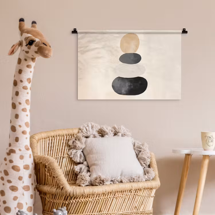 Japandi - Wabi sabi - Beige Wandkleed katoen klein -wsfeer5_kind