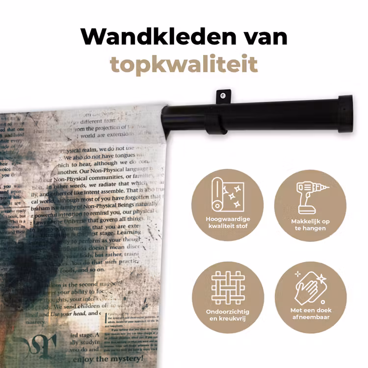 Johanna Henriette Engelen - Dubois Drahonet - Krant Wandkleed katoen klein -sfeer2