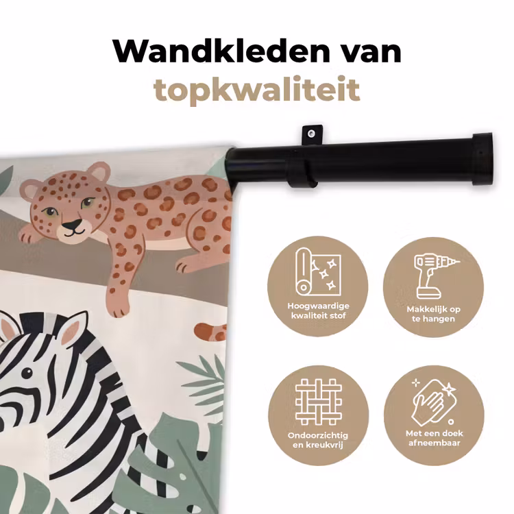 Jungle - Rustiek - Pastel Wandkleed katoen klein -sfeer2