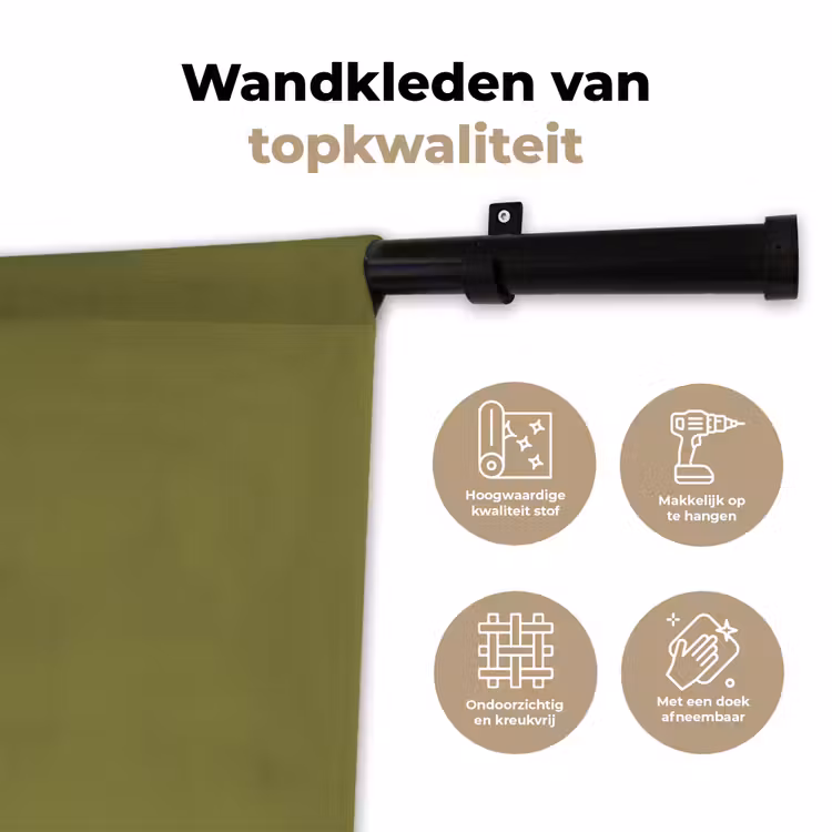 Juniper - Groen - Organisch Wandkleed katoen klein 269 -sfeer2