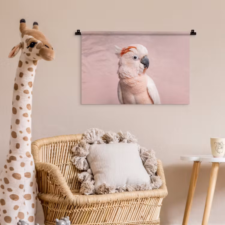 Kaketoe - Portret - Roze Wandkleed katoen klein -wsfeer5_kind