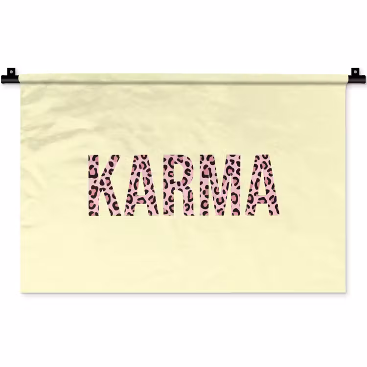 Karma - Luipaardprint - Geel Wandkleed katoen klein -zz3d