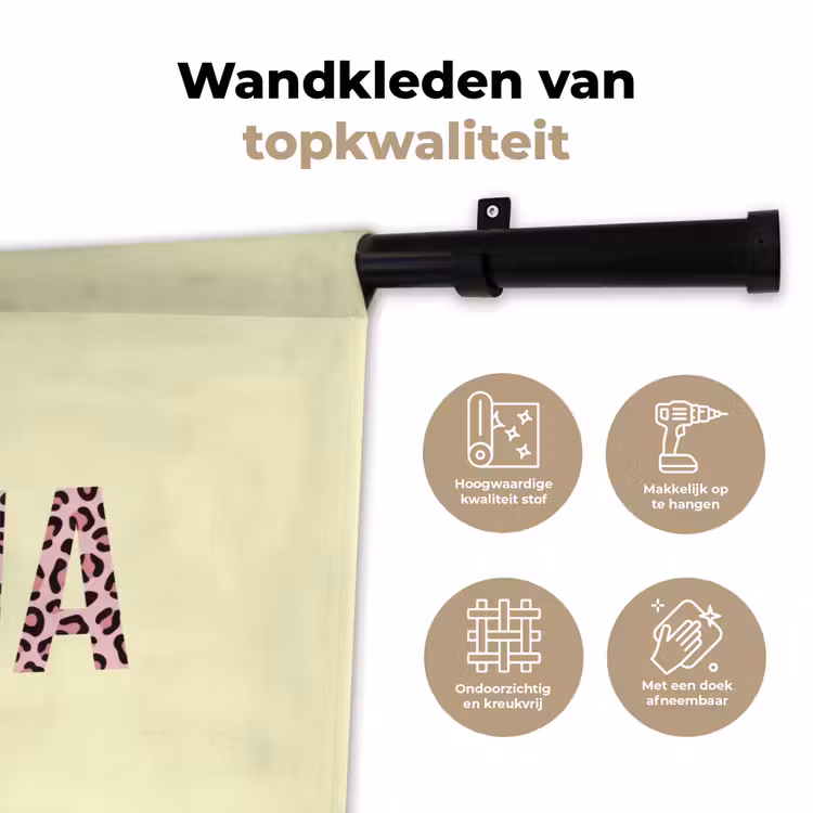 Karma - Luipaardprint - Geel Wandkleed katoen klein -sfeer2