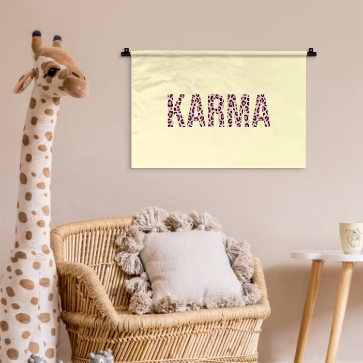 Karma - Luipaardprint - Geel Wandkleed katoen klein -wsfeer5_kind