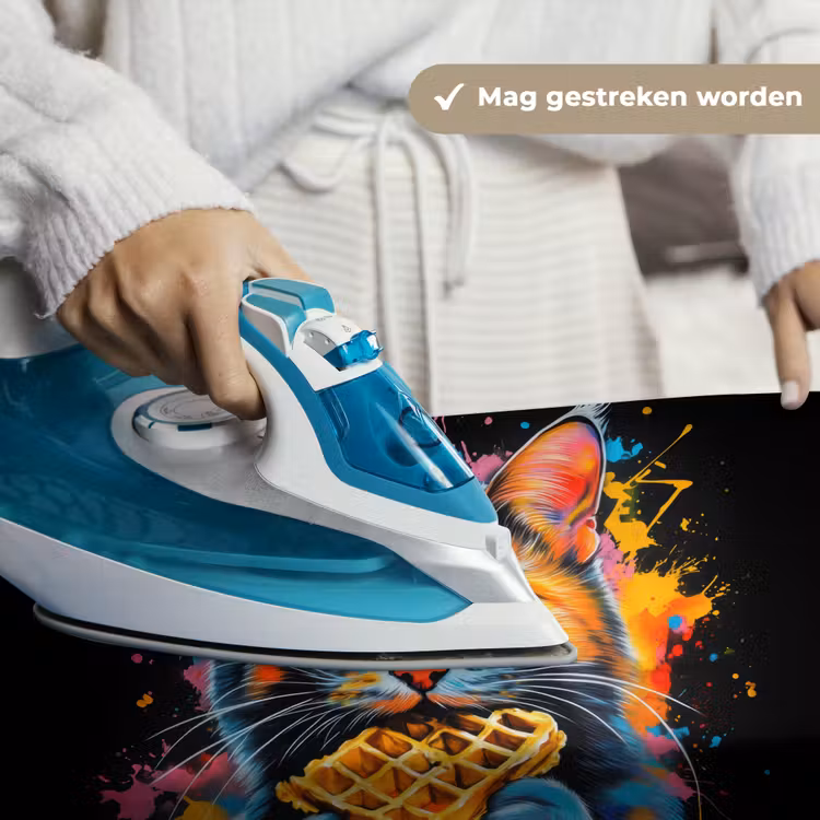 Kat - Graffiti - Kleurrijk - Wafel - Eten Wandkleed katoen klein -sfeer9