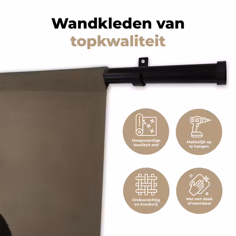 Kat - Kokskleding - Zwart - Wit Wandkleed katoen klein -sfeer2