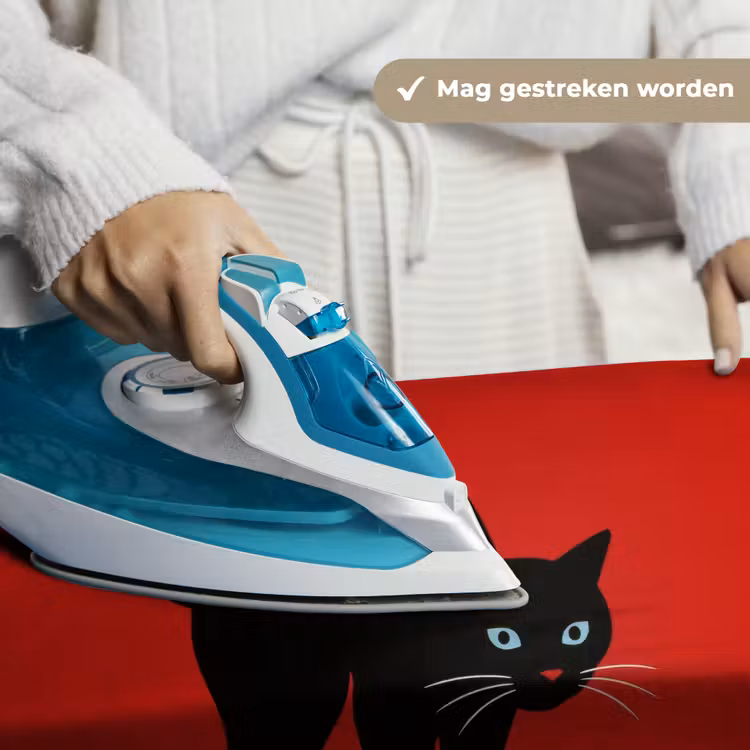 Kat - Zwart - Staart Wandkleed katoen klein -sfeer9