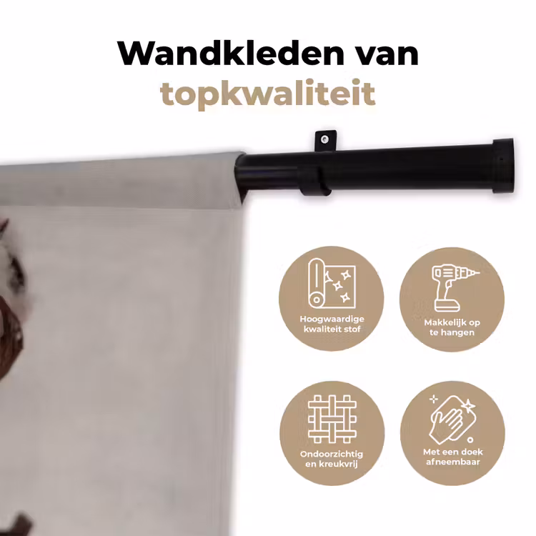 Katoenbol - Minimalistisch - Wit Wandkleed katoen klein -sfeer2