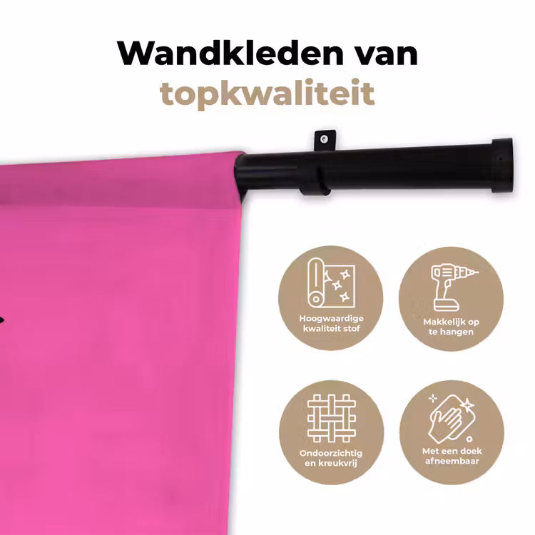 Kers - Roze - Fruit Wandkleed katoen klein -sfeer2
