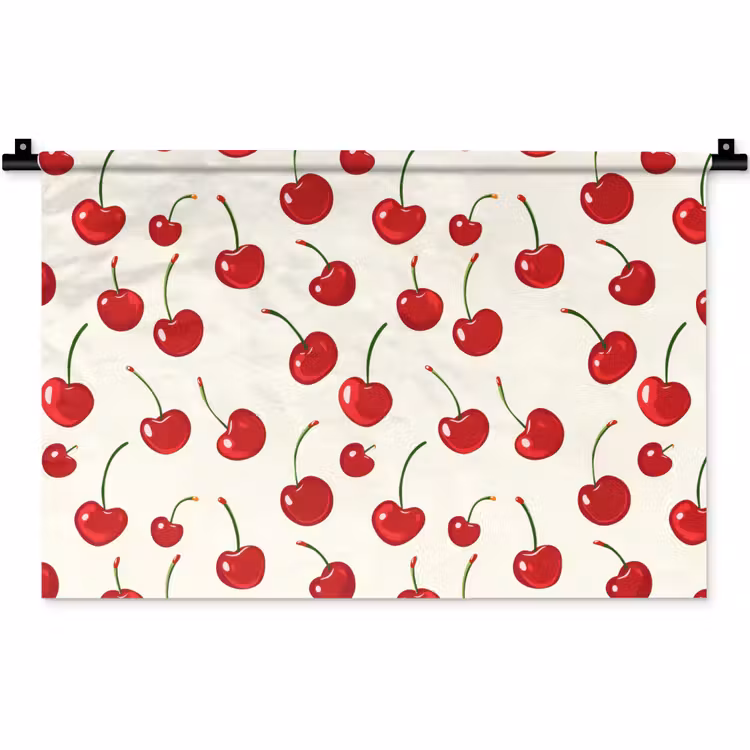 Kersen - Minimalistisch - Rood Wandkleed katoen klein 269 -zz3d
