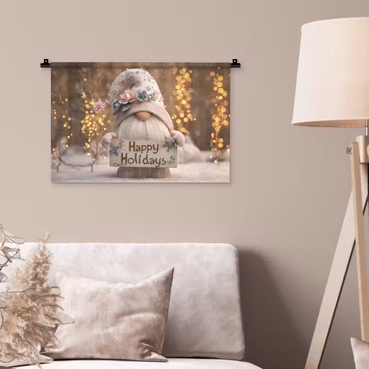 Kerst - Gnome - Bord - Kleurrijk Wandkleed katoen klein -sfeer4