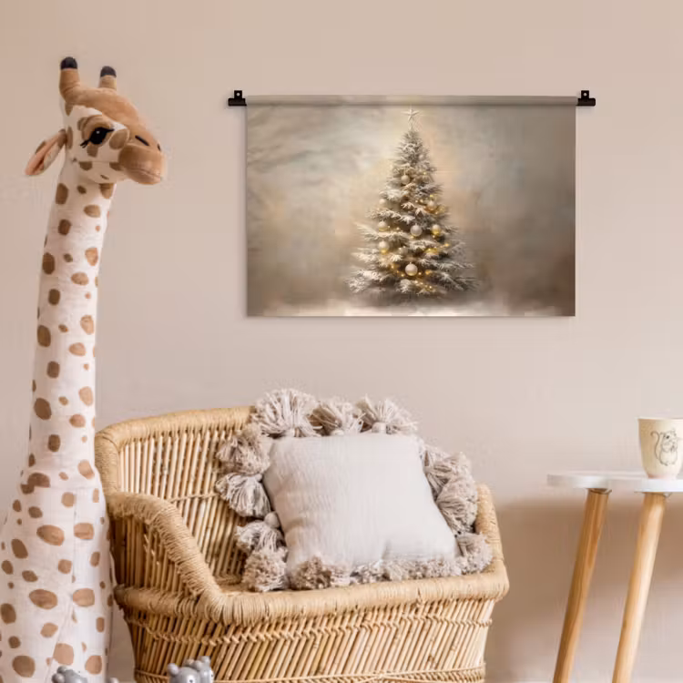Kerst - kerstboom - Sneeuw - Art Wandkleed katoen klein -wsfeer5_kind