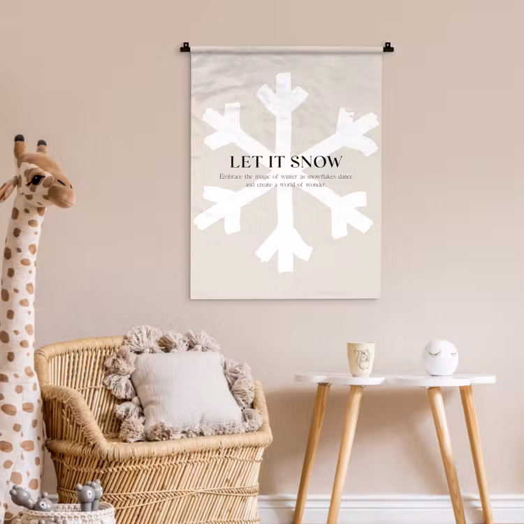 Kerst - Let it snow - Sneeuwvlok - Winter - Quotes Wandkleed katoen klein -wsfeer5_kind