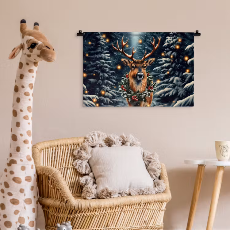 Kerst - Magie - Bos - Kleurrijk Wandkleed katoen klein -wsfeer5_kind