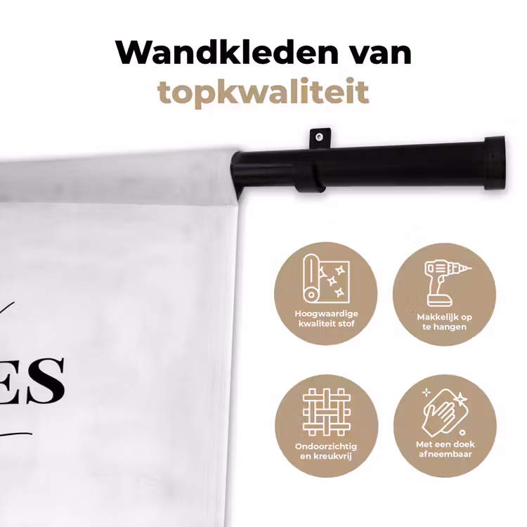 Kerst quote - Winter - Christmas calories - Wit Wandkleed katoen klein -sfeer2