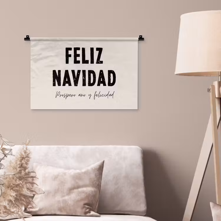 Kerst - Quotes - Feliz navidad - Kerstmis - Feestdagen Wandkleed katoen klein -sfeer4
