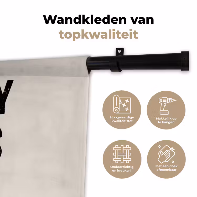 Kerst - Quotes - Merry xmas - Feestdagen - Zwart Wandkleed katoen klein -sfeer2