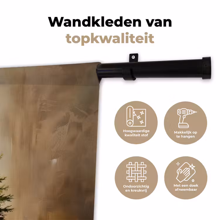 Kerst - Sfeer - Groen Wandkleed katoen klein -sfeer2