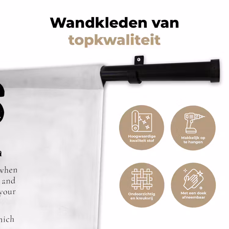 Kerst - Wit - Xmas - Quotes - Feestdagen Wandkleed katoen klein -sfeer2
