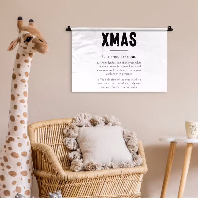 Kerst - Wit - Xmas - Quotes - Feestdagen Wandkleed katoen klein -wsfeer5_kind