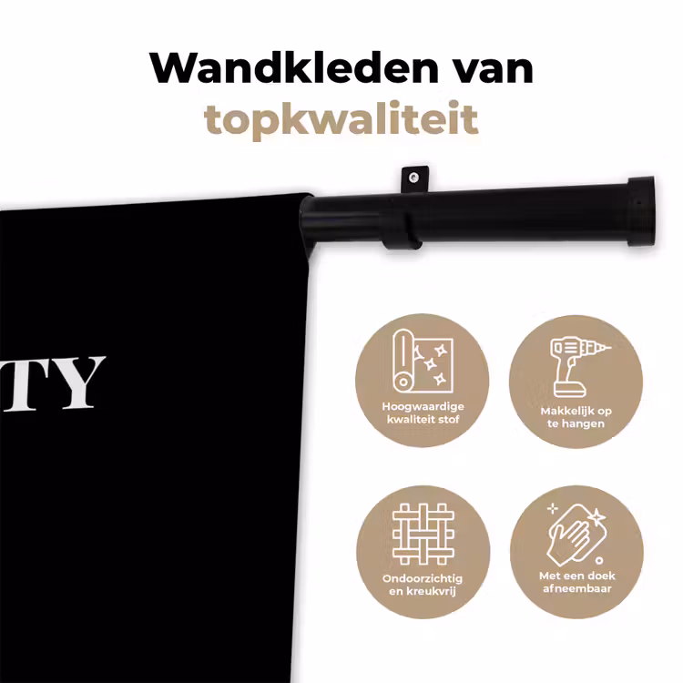 Kerst - Zwart - Wit - Quote - Grappig Wandkleed katoen klein -sfeer2