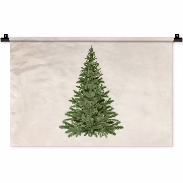 Kerstboom - Groen - Kerstmis - Feestdagen Wandkleed katoen klein -zz3d