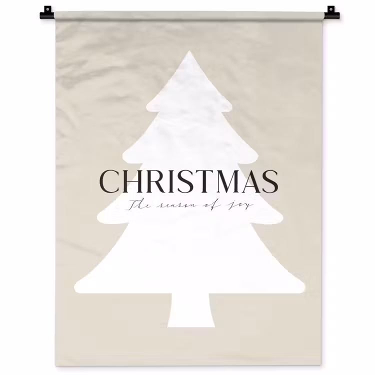 Kerstboom - Japandi - Christmas - Beige Wandkleed katoen klein -zz3d