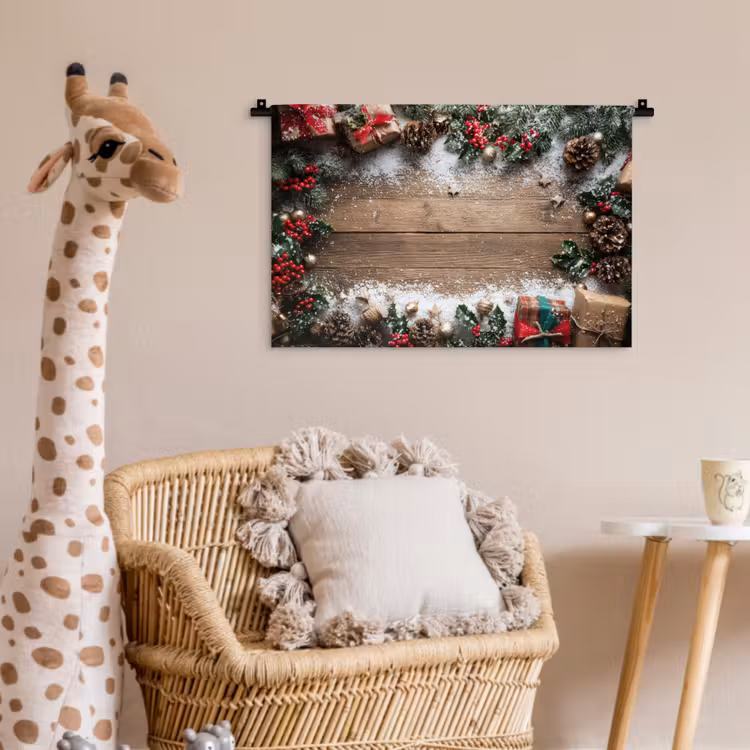 Kerstdecoratie - Geschenken - Hout - Veelkleurig Wandkleed katoen klein -wsfeer5_kind