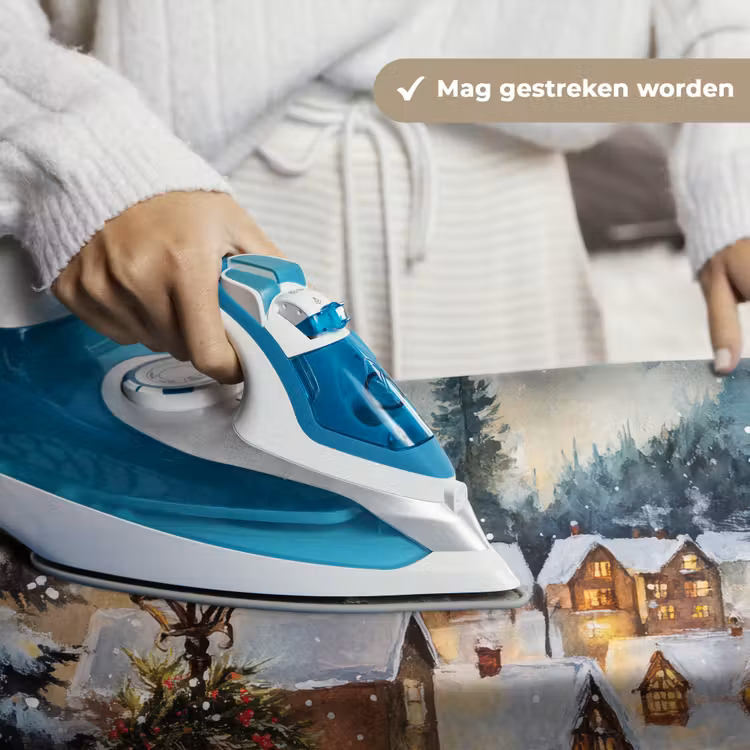 Kerstdorp - Huizen - Sneeuw - Kerst Wandkleed katoen klein -sfeer9