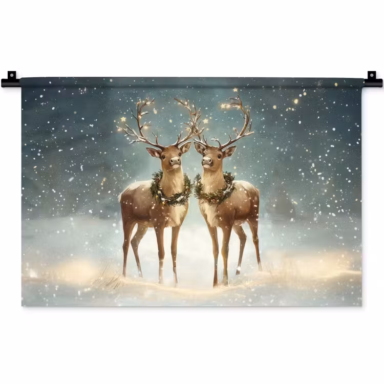 Kerstmagie - Winterwoud - Rendier Wandkleed katoen klein -zz3d