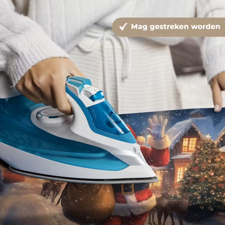 Kerstman - Dorp - Hert - Donker Wandkleed katoen klein -sfeer9