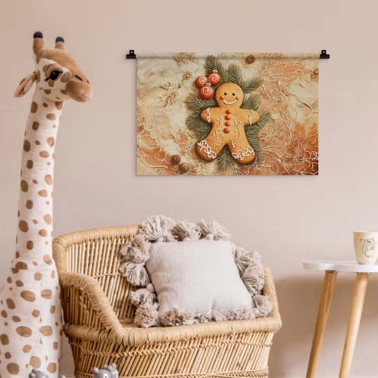 Kerstmis - Koekje - Poppetje - Speculaas Wandkleed katoen klein -wsfeer5_kind