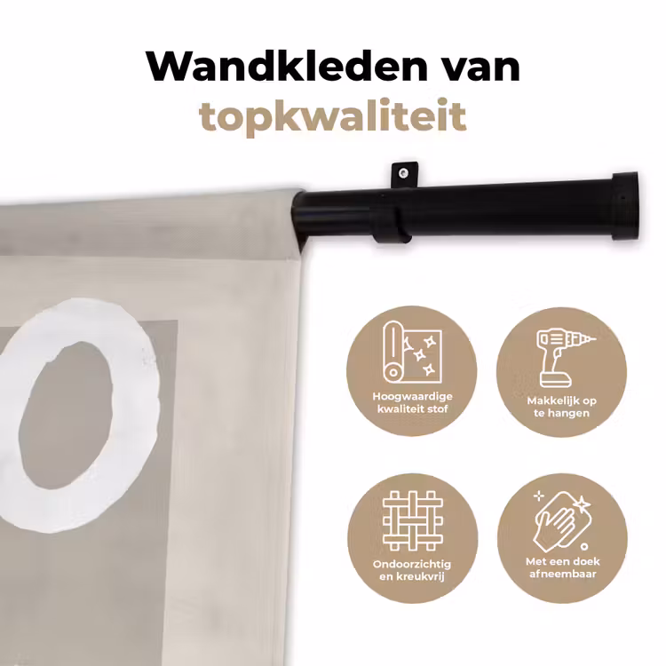 Kerstmis - Quotes - Noël - Wit - Beige Wandkleed katoen klein -sfeer2