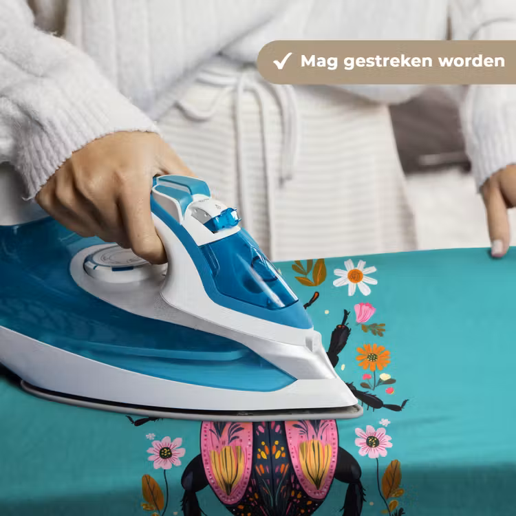 Kever - Bloemmotieven - Turquoise - Bladeren Wandkleed katoen klein -sfeer9
