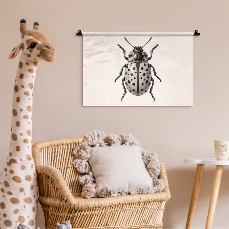 Kever - Insect - Vintage Wandkleed katoen klein -wsfeer5_kind