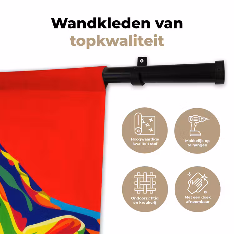 Kikker - Kleurrijk - Strepen - Ogen Wandkleed katoen klein -sfeer2