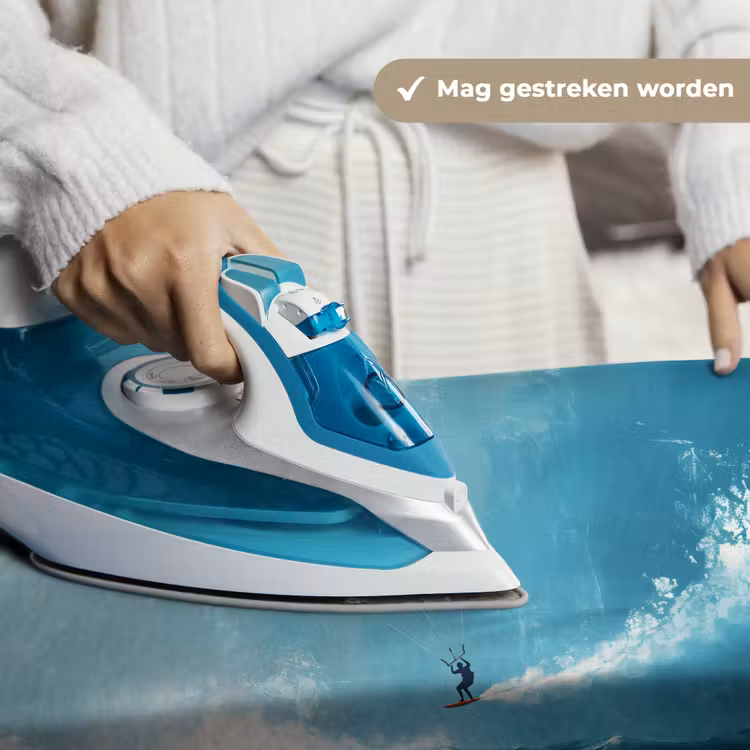 Kitesurfer - Oranje - Zee - Lucht Wandkleed katoen klein -sfeer9