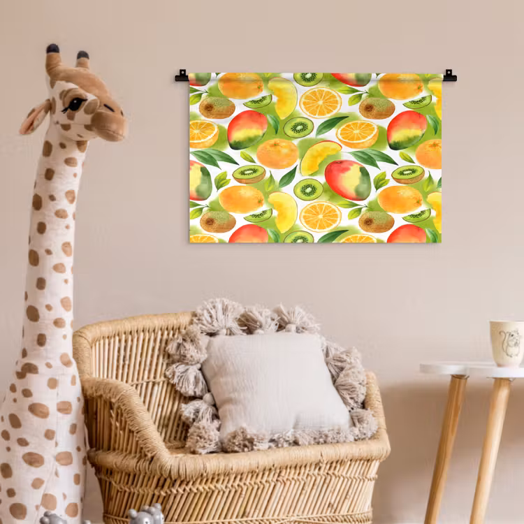 Kiwi - Sinasappel - Mango - Perzik Wandkleed katoen klein 269 -wsfeer5_kind