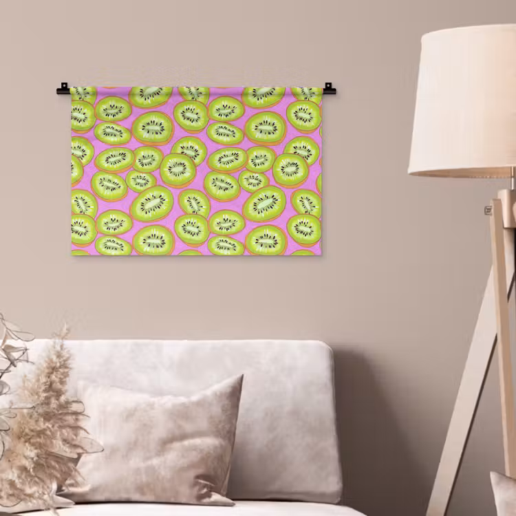 Kiwi - Speels - Groen Wandkleed katoen klein 269 -sfeer4