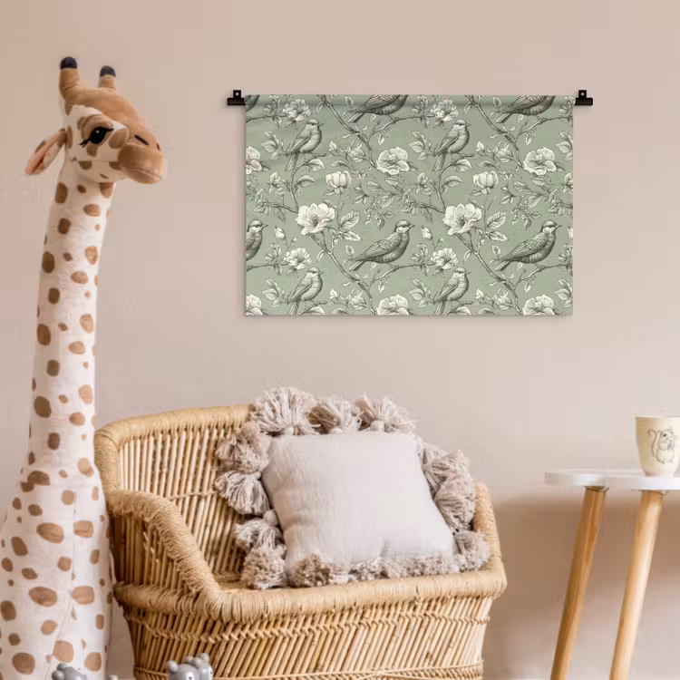 Klassiek - Botanisch - Groen Wandkleed katoen klein 269 -wsfeer5_kind