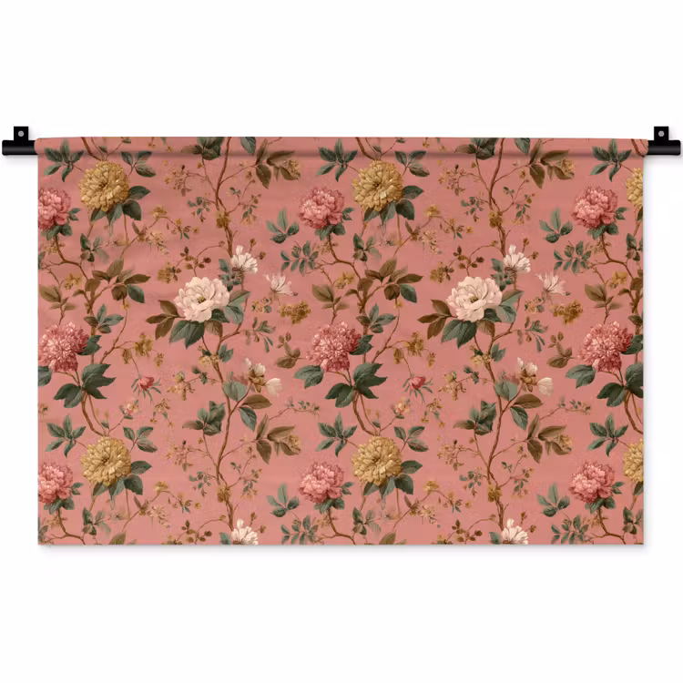 Klassiek - Botanisch - Roze Wandkleed katoen klein 269 -zz3d