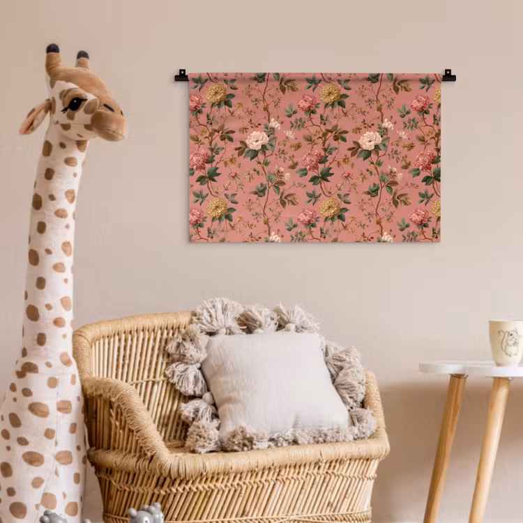 Klassiek - Botanisch - Roze Wandkleed katoen klein 269 -wsfeer5_kind