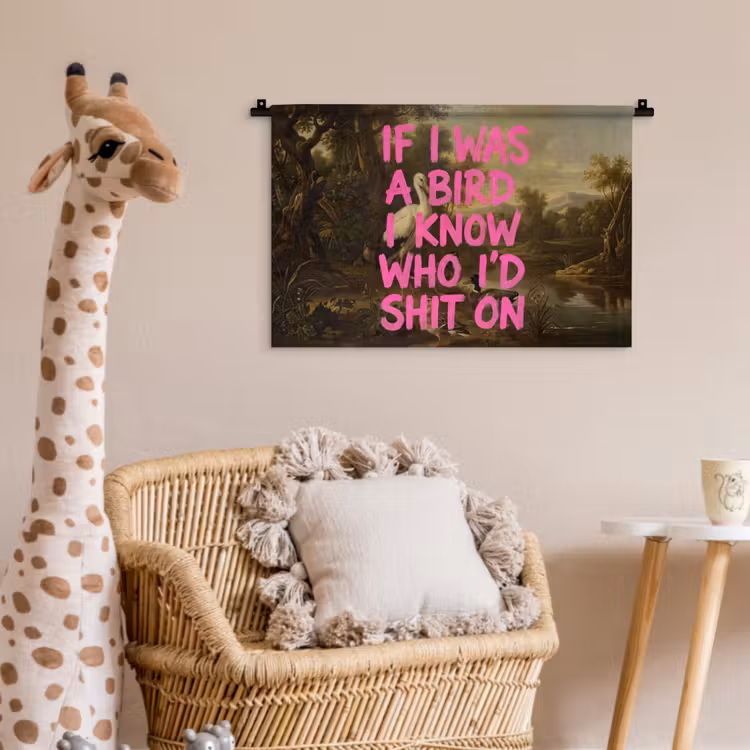 Klassiek - Humor - Roze Wandkleed katoen klein -wsfeer5_kind